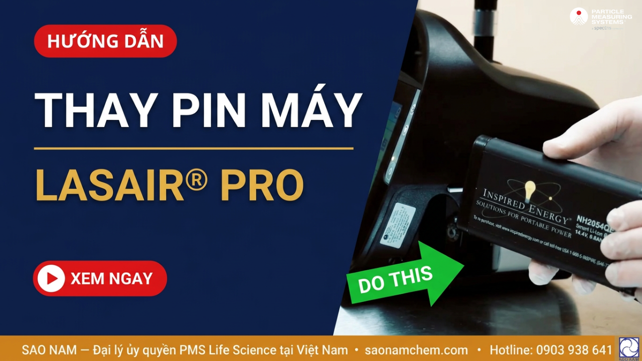 Hướng dẫn thay Pin cho máy đếm tiểu phân Lasair® Pro